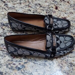 Coach Black and Gray Signature Loafers
